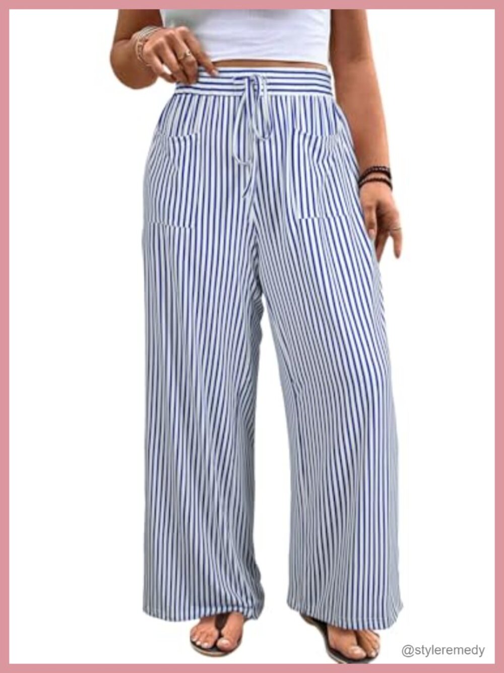 Plus Size Wide Leg Pants with Pockets High Waist Palazzo Lounge Trousers